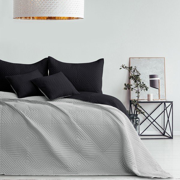 Must/helehall tepitud mikrokiust voodikate 240x260 cm Softa - Restilo-image-3