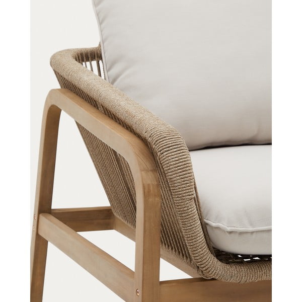 Akaatsia täispuidust aiamööbli komplekt 5-le, beež-puiduvärvi Vellana - Kave Home-image-3