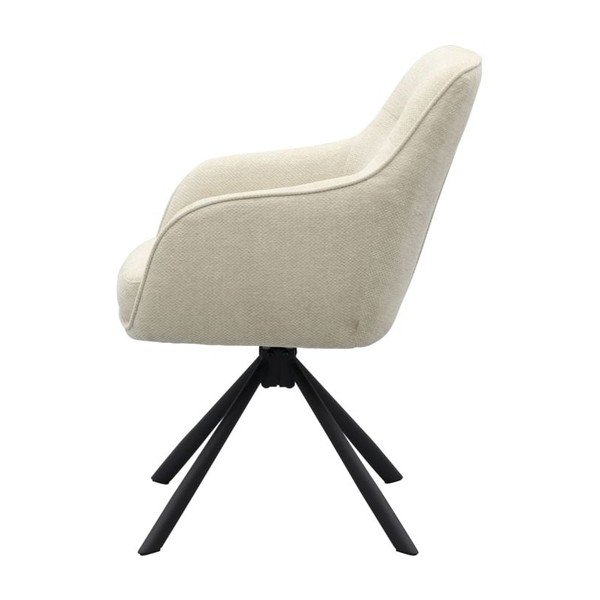 Kreemjas polsterdatud söögitool käetugedega Avola - Unique Furniture-image-3