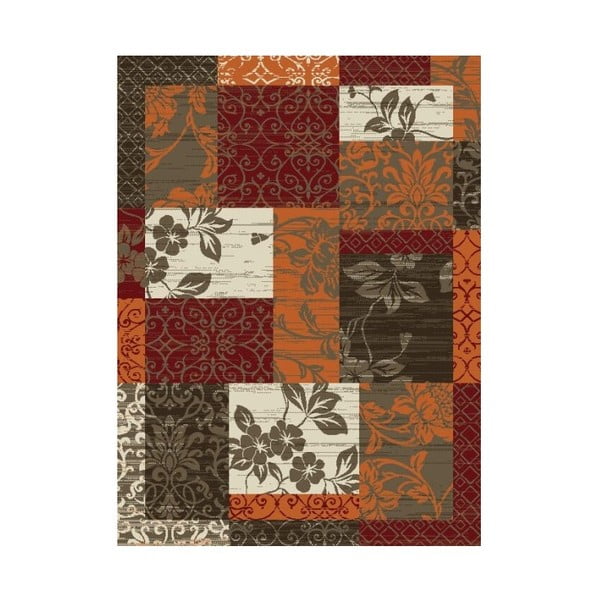 Oranžovo-hnědý koberec Hanse Home Prime Pile Flower, 110 x 60 cm
