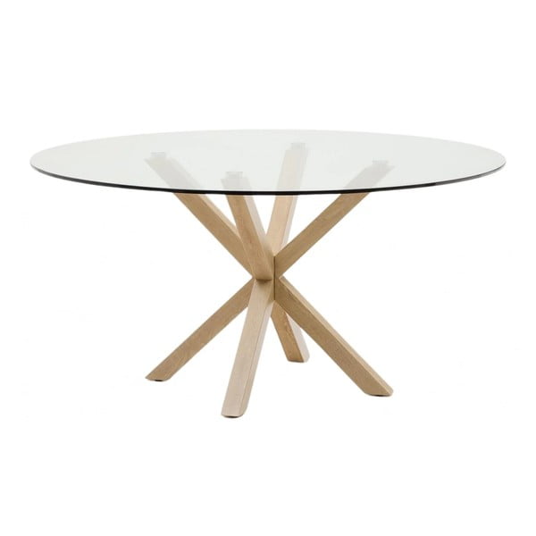 Ümmargune söögilaud klaasist pealispinnaga ø 150 cm Argo - Kave Home