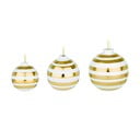 3 valge keraamilise jõulukuusekaunistuse komplekt kuldsete detailidega Omaggio - Kähler Design