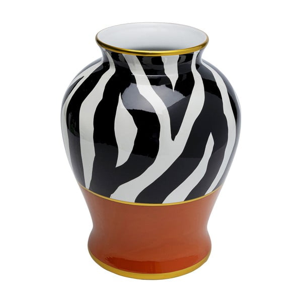 Váza s motivem zebřích pruhů Kare Design Zebra Ornament, výška 38 cm