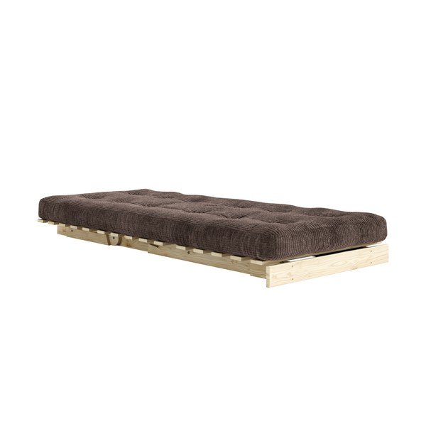 Tumepruun kokkupandav velvetist futon-tool Roots - Karup-image-1