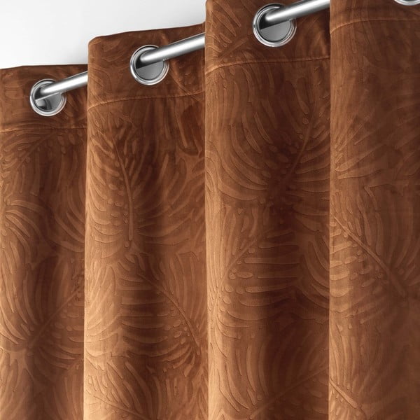 Pruun sametist kardin 140x240 cm Analia - douceur d'intérieur-image-1