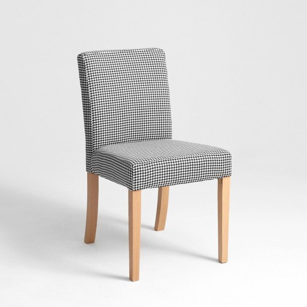 Černobílá židle s přírodními nohami Custom Form Wilton-image-1