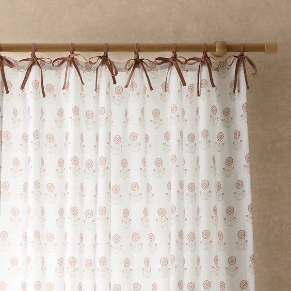 Valge kardin 140x183 cm Woodblock Floral - Pineapple Elephant