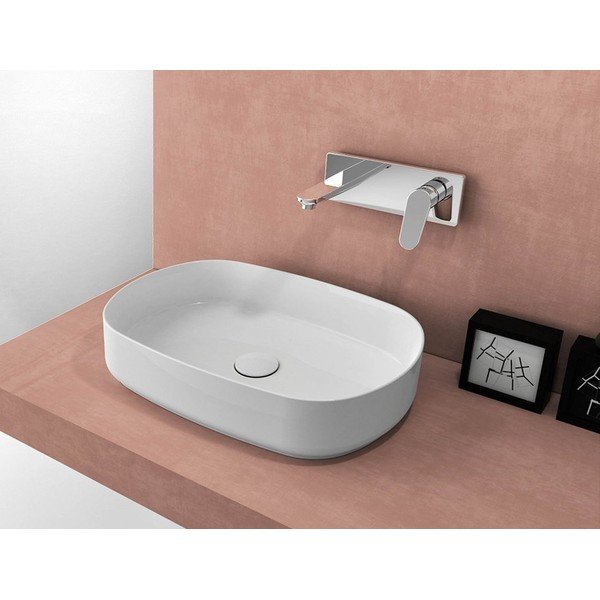 Valge keraamiline valamu 55x36 cm Infinity Oval – Sapho-image-1