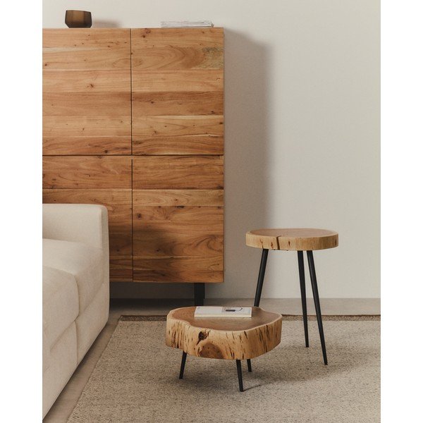 Ümmargune diivanilaud akaatsiapuidust pealispinnaga 49x47 cm Tanive - Kave Home-image-1