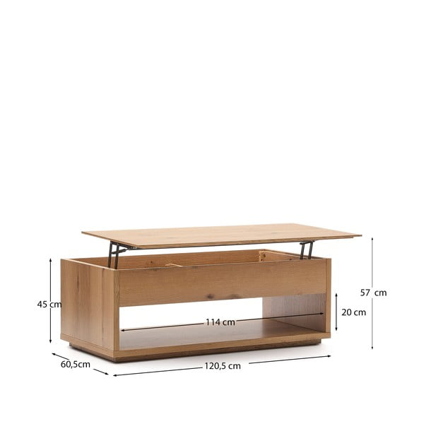 Tammespoonist diivanilaud 60x120 cm Alguema - Kave Home-image-4