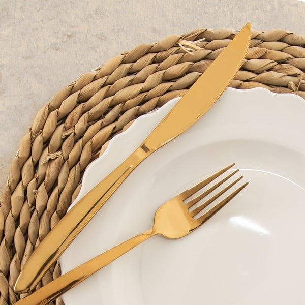 24-osaline kuldne roostevabast terasest söögiriistade komplekt Gold - Orion-image-3