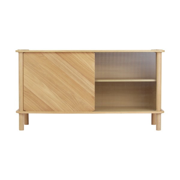 Tammepuidust lükandustega vitriinkapp 135x73,5x48 cm Italic - UMAGE-image-2