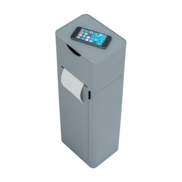 Šedý stojan na toaletní papír s WC kartáčem Wenko Imon-image-4