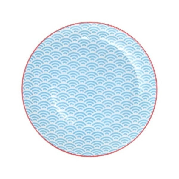 Modrý porcelánový talíř Tokyo Design Studio Wave, ⌀ 20,6 cm