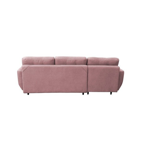 Světle růžová rozkládací pohovka s černými nohami Mazzini Sofas Hortensia, levý roh-image-2