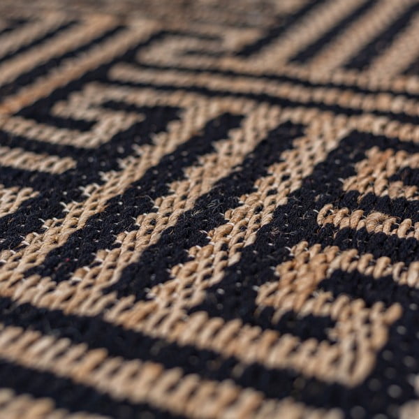 Must käsitsi kootud džuudiseguga vaip 120x170 cm Meander Jute - Flair Rugs-image-1