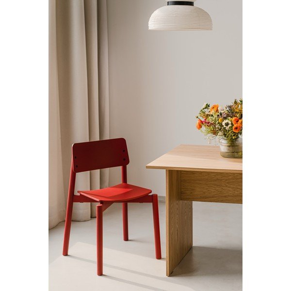 Punane virnastatav söögitool pöögist dekooriga Wem - noo.ma-image-1