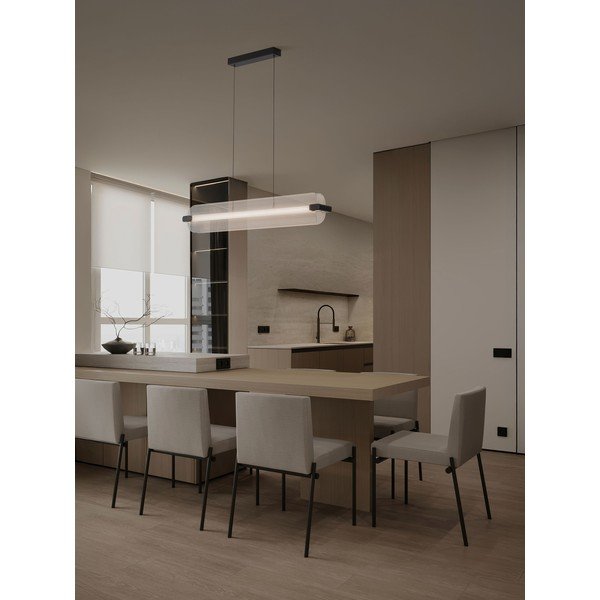 Mattmust klaasist hämardatav LED-rippvalgusti Emery - Nova Luce-image-1