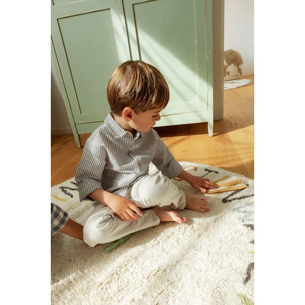 Kreem puuvillane laste mänguvaip ø120 cm ABC Color and Letters - Lorena Canals-image-3