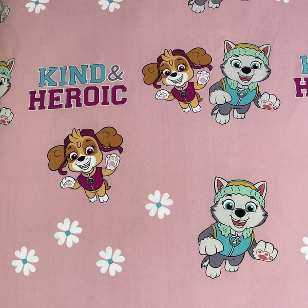 Roosa puuvillane laste voodipesu 140x200 cm Paw Patrol "Heroic" - Jerry Fabrics-image-4