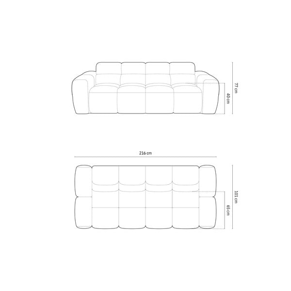 Pruun diivan 216 cm Lisa - Micadoni Home-image-4