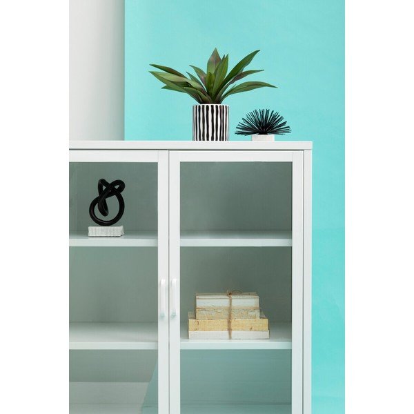 Valge terasest vitriinkapp 80x102x40 cm Acier - Premier Housewares-image-4