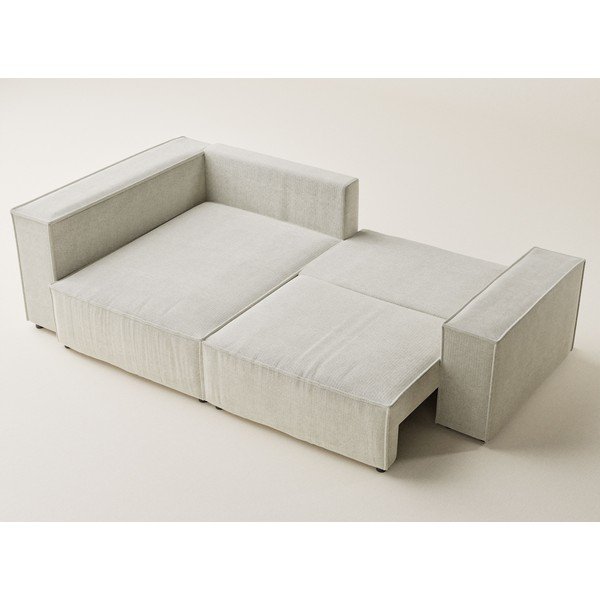 Kreemjas šenilldiivanvoodi/panipaigaga nurgadiivan (vasak nurk/L-kujuline) Tonga - Maison de Rêve-image-3