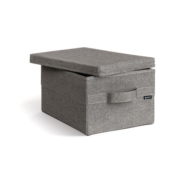 Hall tekstiilist hoiukast koos kaanega 27x36x19 cm Soft Storage Small - Bigso-image-2