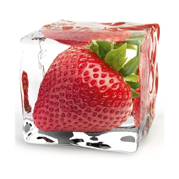 Skleněný obraz Iced Strawberry, 20x20 cm