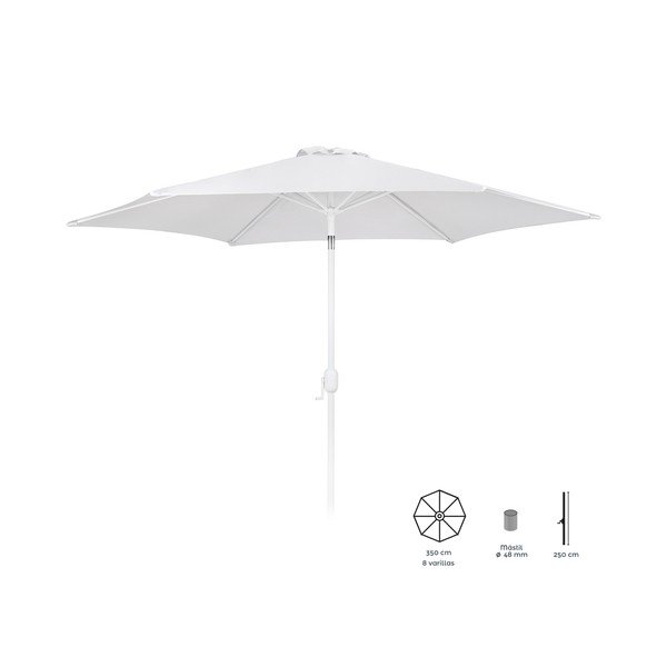 Valge päikesevarju ø 350 cm Alba - LDK Garden-image-1