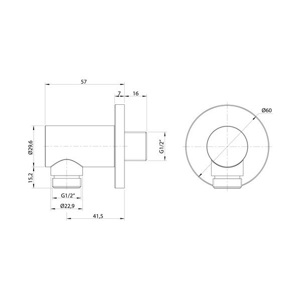 Kuldne messingist dušiühenduse osa ø 6 cm - Sapho-image-1