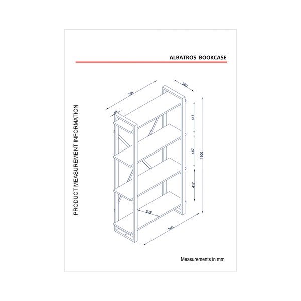 Knihovna s policemi v ořechovém dekoru Albatros-image-2