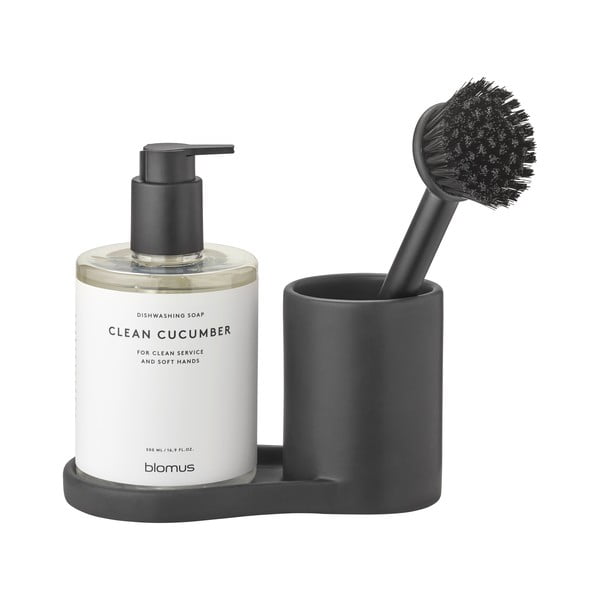 Must kivikeraamikast nõudepesuvahendite hoidik Piro - Blomus-image-3