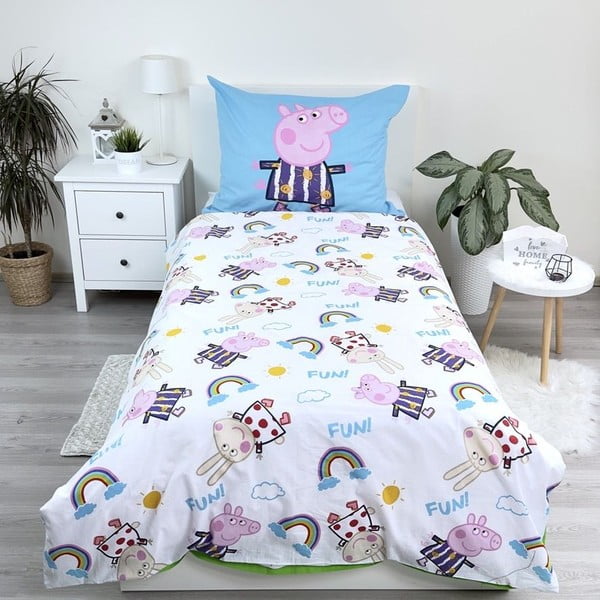 Puuvillane helendava efektiga laste voodipesu 140x200 cm Peppa Pig - Jerry Fabrics-image-2