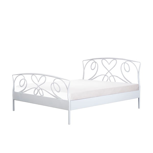 Kovová postel Toscana 160x200 cm, bílá