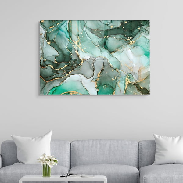 Klaasist maal 100x70 cm Turquoise - Wallity-image-1