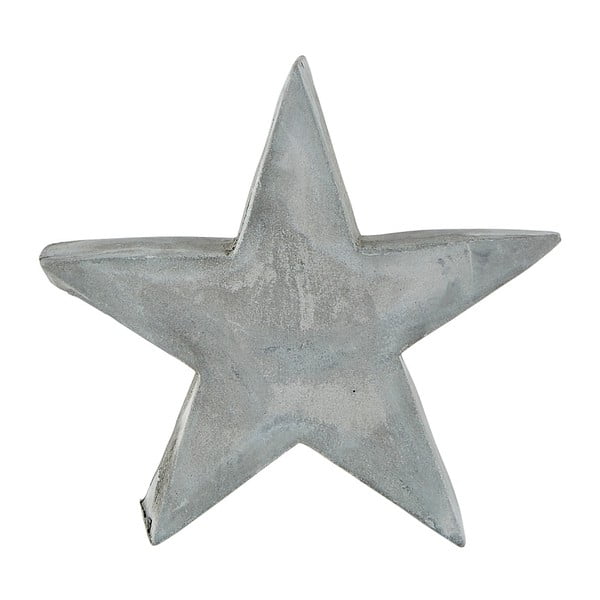 Šedá dekorativní cementová soška KJ Collection Christmas Star, výška 14,5 cm