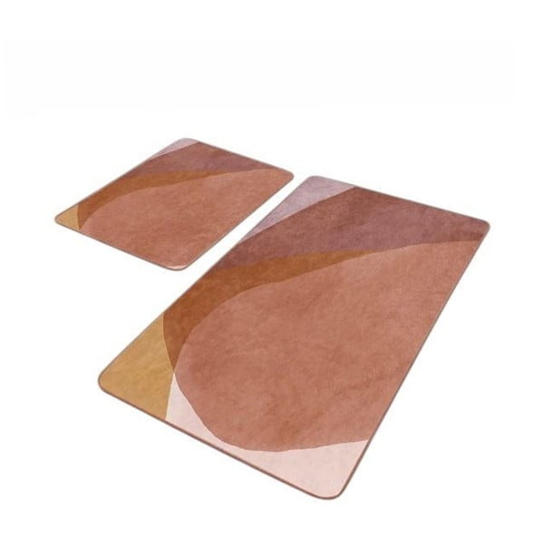 Pruunid sametist vannitoamatid 2tk komplektis 60x100 cm - Mila Home