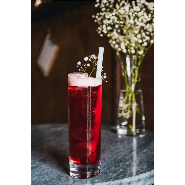 6 valge klaasist joogipillide komplekt, pikkus 20 cm. - Vialli Design-image-1