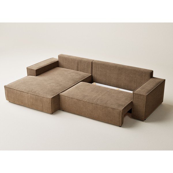 Helepruun šenilldiivanvoodi/panipaigaga nurgadiivan (vasak nurk/diivanvoodiga) Maze - Maison de Rêve-image-3