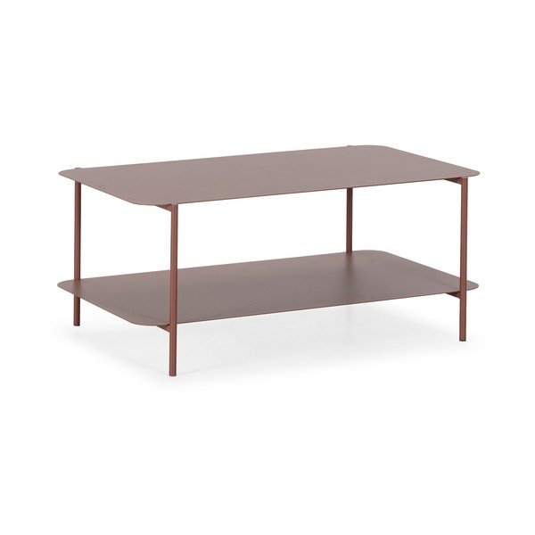 Metallist kohvilaud terrakota värvi 58x90 cm Beatrix - MOME