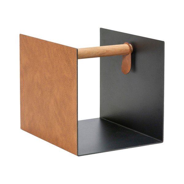 Must metall/öko-nahast dekoratiivne hoiukast 32x38x31 cm Bull - LIND DNA-image-4