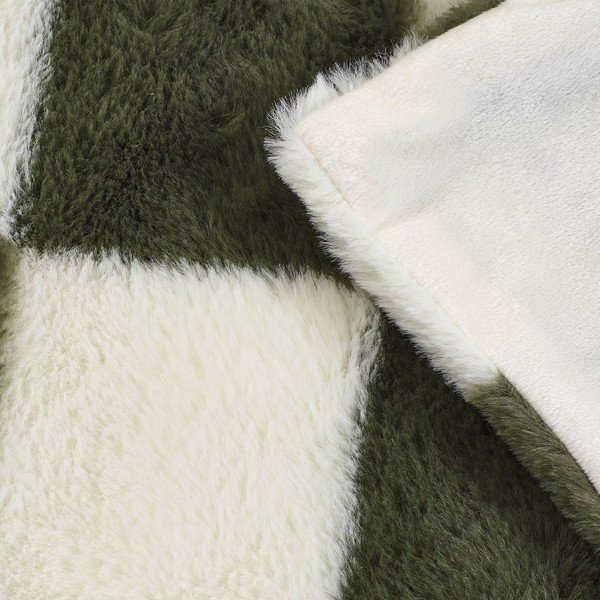 Valge/roheline tekk 130x170 cm Cosy Soft Checkerboard - Catherine Lansfield-image-3