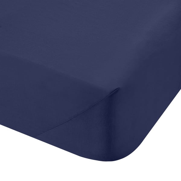 Tumesinine perkal-puuvillane voodilina 90x190 cm Cotton Percale - Bianca