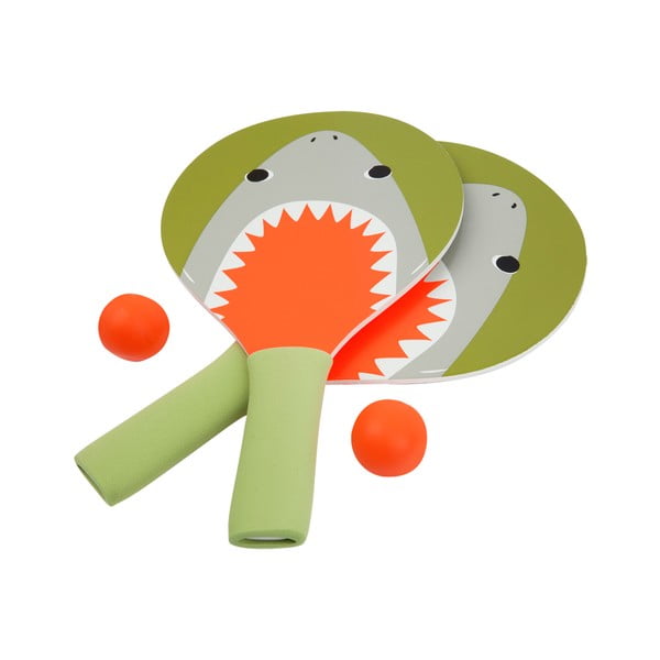 2 lauatennisemängija ja palli komplekt Shark Attack - Sunnylife