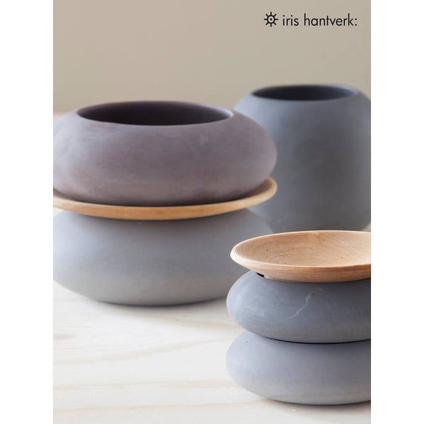 Šedá betonová miska Iris Hantwerk, Ø13.5 cm-image-1