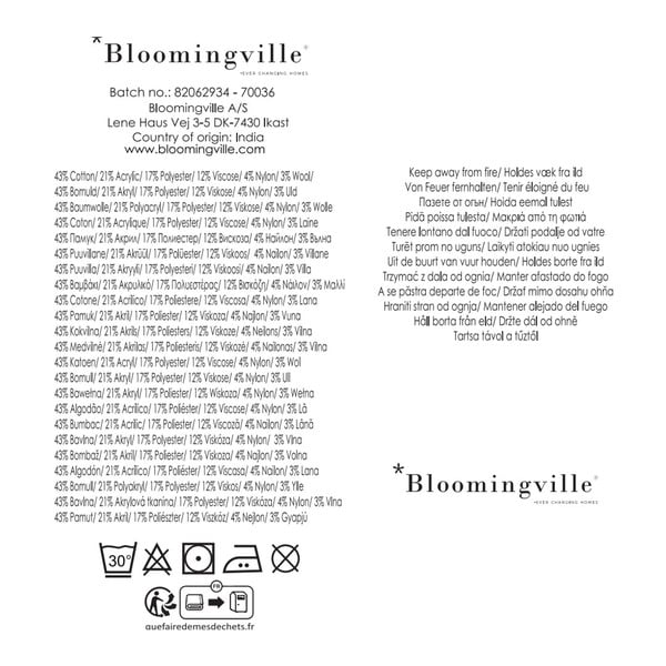 Taaskasutatud puuvillast pruun tekk 130x160 cm Lane - Bloomingville-image-4