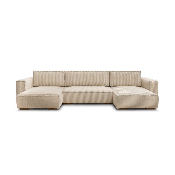 Helepruun velvetist diivanvoodi/panipaigaga nurgadiivan (U-kujuline) Chelsea - Bobochic Paris