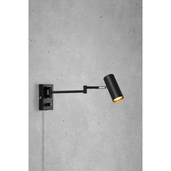 Must painutatav hämardatav pistikupessa ühendatav metallist seinavalgusti Torino – Markslöjd-image-1
