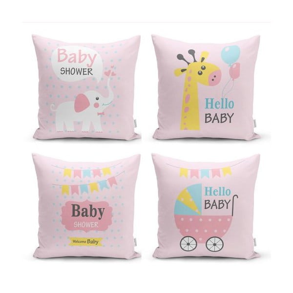 Komplekt 4 dekoratiivset padjapüüri, 45 x 45 cm Baby Girl - Minimalist Cushion Covers